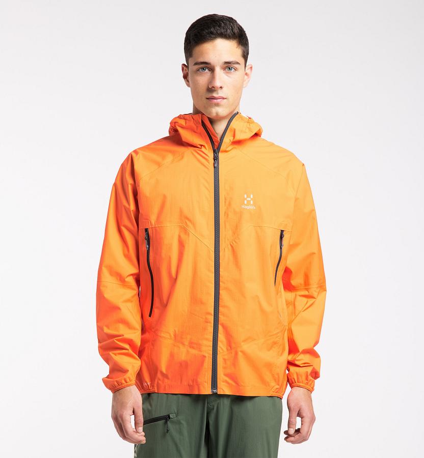 Haglöfs Mens L.I.M Proof Waterproof Jacket Orange New Zealand 61592RHKL
